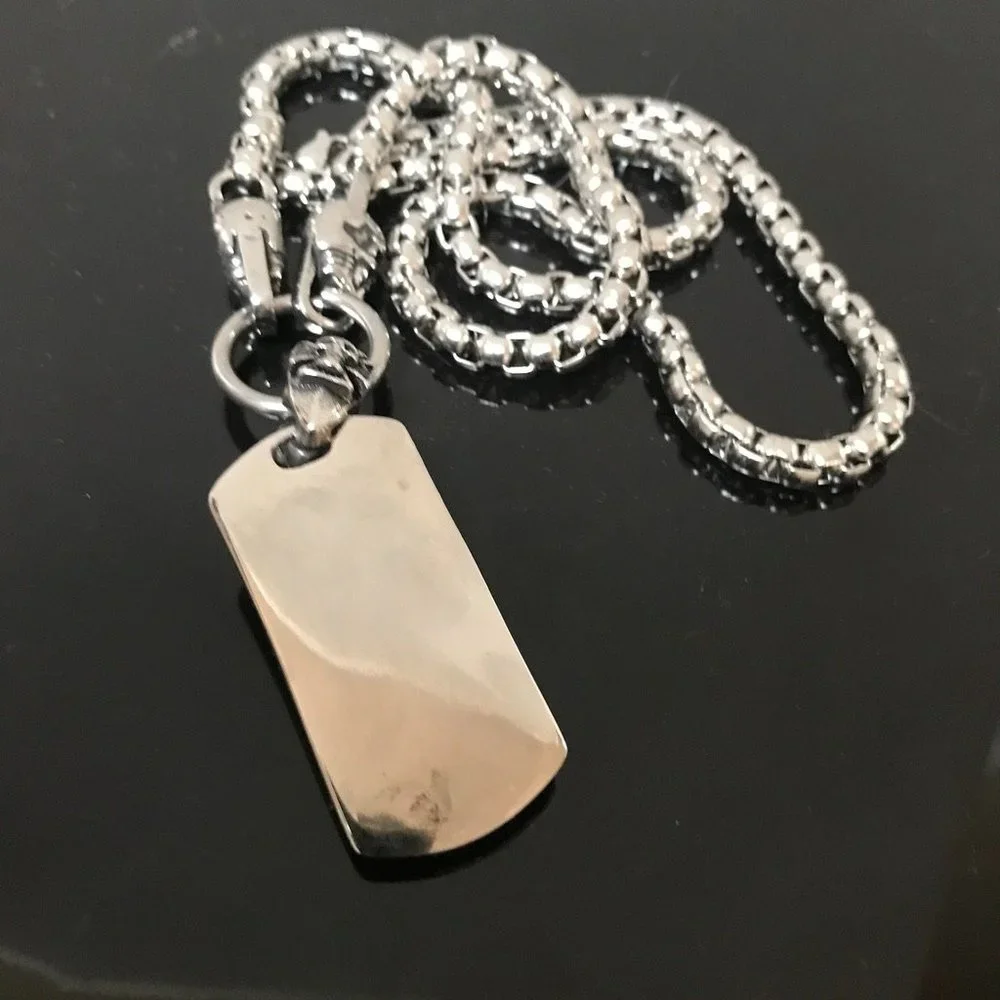 Skull Necklace Pendant Chain Biker Silver Rock Mans Moto Gothic Motorcycle - Picture 5 of 7